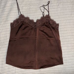 Abercrombie & Fitch small brown lace trim cami like new